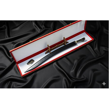 EL YAPIMI PREMİUM VİP ÖZEL ÜRETİM DAMASCUS ŞAM ÇELİK VE BOYNUZ (KEMİK) KABZELİ 80 CM YATAĞAN PALASI