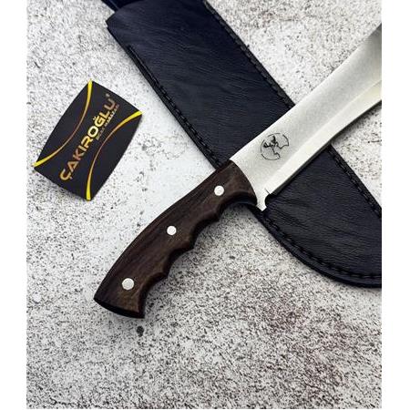 EL YAPIMI YERLİ ÜRETİM 4116 PASLANMAZ ÇELİK GEYİK MOTİFLİ NESMUK MODEL SALLAMA (PALA) KOD:CKR302-02