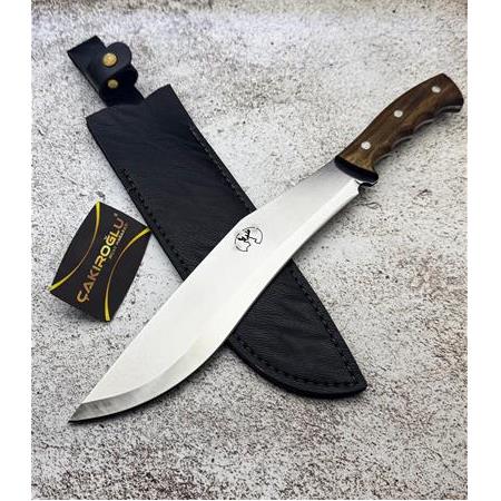 EL YAPIMI YERLİ ÜRETİM 4116 PASLANMAZ ÇELİK GEYİK MOTİFLİ PALA (SALLAMA) KOD:CKR487-02