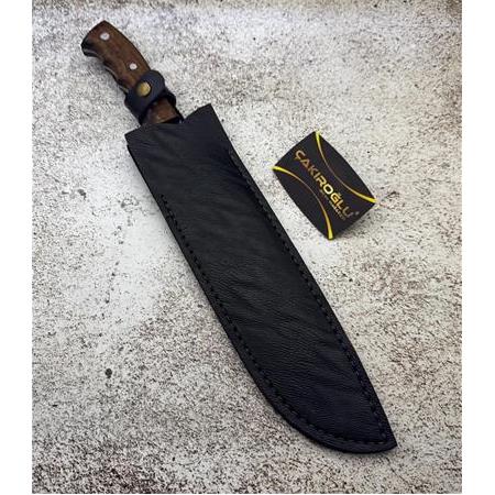 EL YAPIMI YERLİ ÜRETİM 4116 PASLANMAZ ÇELİK GEYİK MOTİFLİ PALA (SALLAMA) KOD:CKR487-02