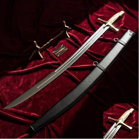 El Yapımı Yerli Özel Üretim Deri Kınlı Ve Ahşap Standlı Fsm Fatih Sultan Mehmet Kılıcı