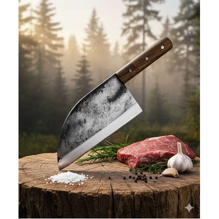 EL YAPIMI YERLİ ÜRETİM TAMAMEN DÖVME ÇELİK ÖZEL ÜRETİM ALMAZAN ŞEF AŞÇI BIÇAĞI KOD:CKR711