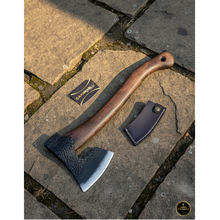 EL YAPIMI ÖZEL ÜRETİM 60ST YÜKSEK MANGANLI DÖVME ÇELİK KÜÇÜK BOY AVCI AV KAMP BALTASI KOD:CKR654-02