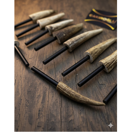 ORİJİNAL GEYİK BOYNUZU KABZELİ MAGNEZYUM ÇUBUĞU - ÇAKMAK TAŞI (ATEŞ BAŞLATICISI) KOD:CKR708