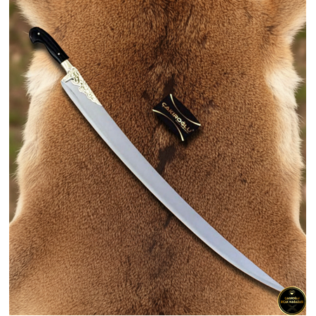 EL YAPIMI YERLİ ÜRETİM MİKA (PLEKSİGLAS) KABZELİ 80 CM PASTA KILICI KOD:CKR167-02