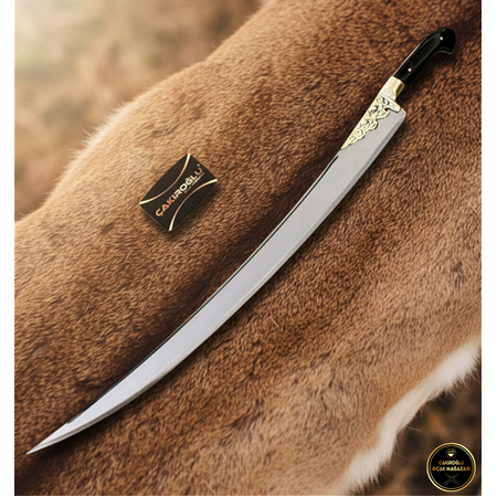 EL YAPIMI YERLİ ÜRETİM MİKA (PLEKSİGLAS) KABZELİ 66 CM PASTA KILICI KOD:CKR166-02