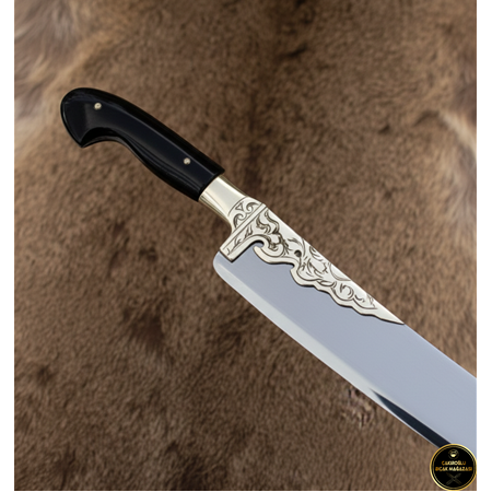 EL YAPIMI YERLİ ÜRETİM MİKA (PLEKSİGLAS) KABZELİ 66 CM PASTA KILICI KOD:CKR166-02