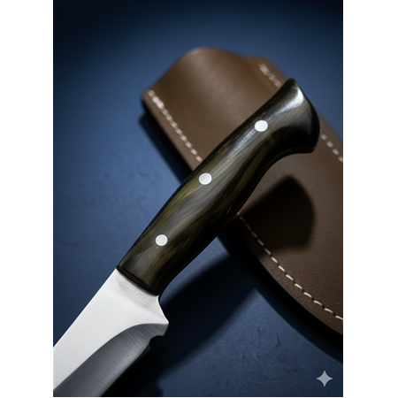 EL YAPIMI YERLİ ÜRETİM BOYNUZ (KEMİK) KABZELİ AVCI AV KAMP BIÇAĞI KOD:CKR707