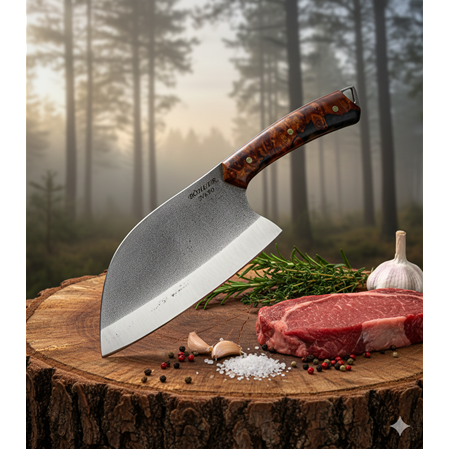 El Yapımı Yerli Üretim N690 Böhler Çelik Stabilize Kabzeli Almazan Bıçağı Ckr854-03