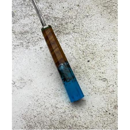 EL YAPIMI DAMASCUS ÇELİK ZEYTİN AĞACI VE EPOKSİ KABZELİ PROFESYONEL ŞEF AŞÇI BIÇAĞI KOD:CKR790-02