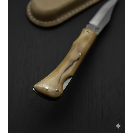 El Yapımı Yerli Üretim, Yöresel Model Boynuz (Kemik) Kabzeli Minik Boy Av Kamp Çakısı Ckr016-05