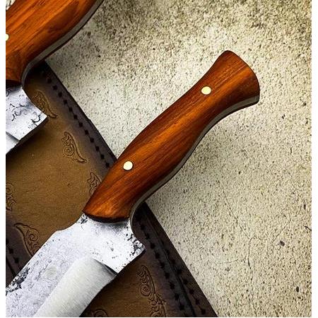 EL YAPIMI YERLİ ÖZEL ÜRETİM DÖVME ÇELİK PREMİUM BABA OĞUL SERİSİ AVCI AV KAMP BIÇAĞI KOD:CKR99-09