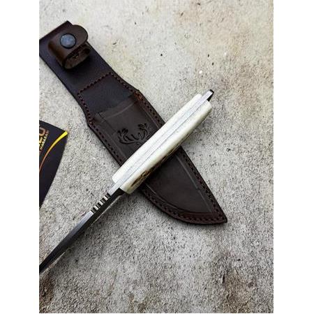 EL YAPIMI ÖZEL ÜRETİM N690 BÖHLER ÇELİK GEYİK BOYNUZU KABZELİ AVCI AV KAMP BIÇAĞI KOD:CKR514-05