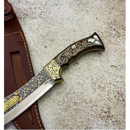 El Yapımı Vip Özel Üretim Şehzade Model N690 Böhler Çelik Full 24 Ayar Altın İşlemeli Sanat Eseri