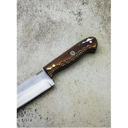 EL YAPIMI ÖZEL ÜRETİM N690 BÖHLER ÇELİK, VERZALİT KABZELİ ÜST DÜZEY PREMİUM KESİM BIÇAĞI KOD:CKR616