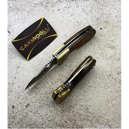 EL YAPIMI YERLİ ÜRETİM N690 BÖHLER ÇELİK KİLİT MEKANİZMALI AV KAMP ÇAKISI KOD:CKR808-04