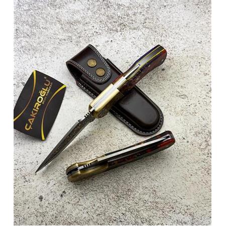 EL YAPIMI VİP ÖZEL ÜRETİM GRAVÜR ÜZERİ 24 AYAR ALTIN İŞLEMELİ N690 BÖHLER KAMP ÇAKISI KOD:CKR819-03