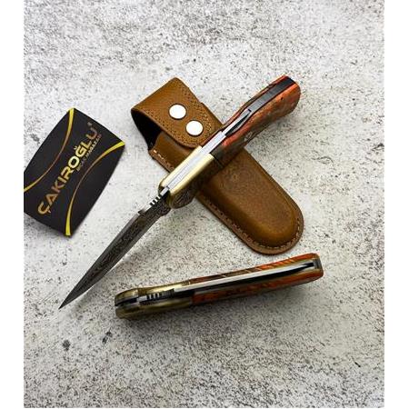 EL YAPIMI VİP ÖZEL ÜRETİM GRAVÜR ÜZERİ 24 AYAR ALTIN İŞLEMELİ N690 BÖHLER KAMP ÇAKISI KOD:CKR819-04