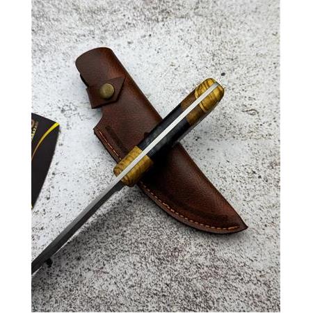 EL YAPIMI YERLİ ÜRETİM GECE SİYAHI EPOKSİ HİBRİT KABZELİ BUSHCRAFT AVCI AV KAMP BIÇAĞI KOD:CKR553/03