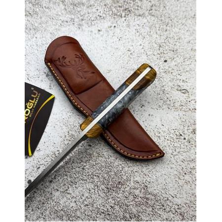 EL YAPIMI YERLİ ÜRETİM N690 BÖHLER ÇELİK EPOKSİ KABZELİ BUSHCRAFT MODEL AV KAMP BIÇAĞI KOD:CKR584-04