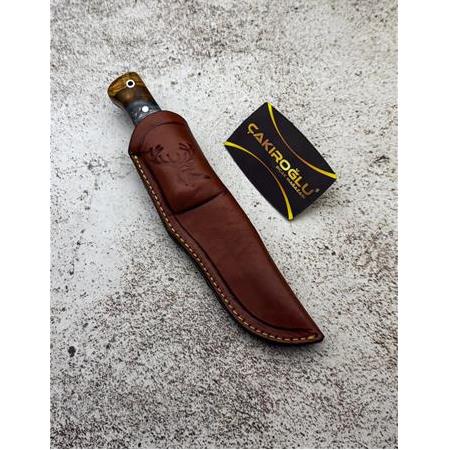EL YAPIMI YERLİ ÜRETİM N690 BÖHLER ÇELİK EPOKSİ KABZELİ BUSHCRAFT MODEL AV KAMP BIÇAĞI KOD:CKR584-04