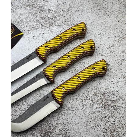 EL YAPIMI YERLİ ÖZEL ÜRETİM, ÜST DÜZEY N690 BÖHLER ÇELİK COMPACT KABZE 3’LÜ BIÇAK SETİ KOD:CKR739-03