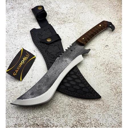 EL YAPIMI KARTAL BAŞ ÜST DÜZEY ÖZEL ÜRETİM DÖVME ÇELİK AĞIR HİZMET BIÇAĞI (SALLAMA) PALA KOD:3029