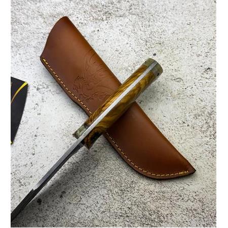 EL YAPIMI YERLİ ÜRETİM DÖVME ÇELİK EPOKSİ HİBRİT KABZELİ AVCI AV KAMP BIÇAĞI KOD:CKR634-09