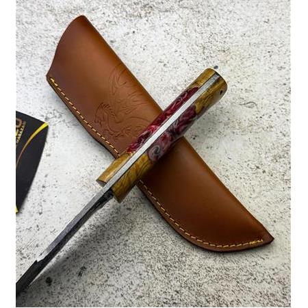 EL YAPIMI YERLİ ÜRETİM DÖVME ÇELİK EPOKSİ HİBRİT KABZELİ AVCI AV KAMP BIÇAĞI KOD:CKR634-11