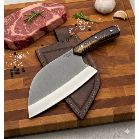 El Yapımı Yerli N690 Böhler Çelik Renk Seçenekli Epoksi Kabzeli Almazan Bıçağı Ckr854-02