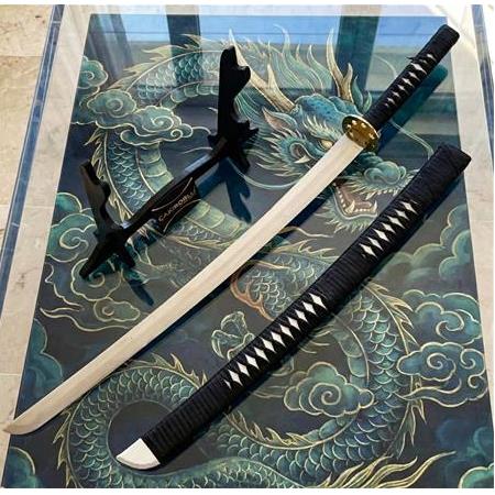 El Yapımı Yerli Ve Tamamen El İşçiliği 90 Cm Kara Gölge Rengi, Stand Ve Kın’lı Katana Ckr835-06