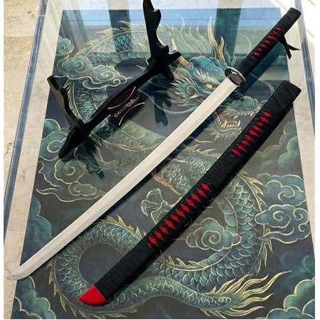 El Yapımı Yerli Ve Tamamen El İşçiliği 90 Cm Kızıl Gölge Rengi, Stand Ve Kın’lı Katana Ckr835-07