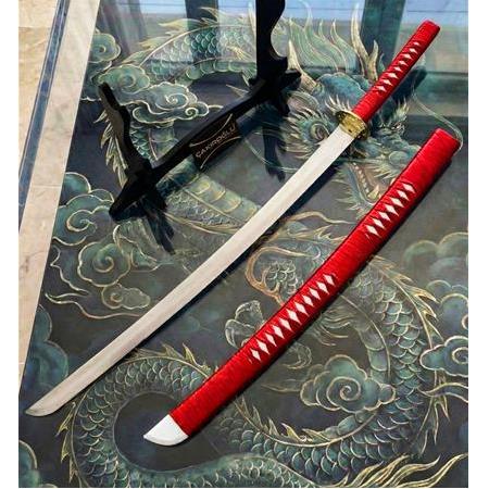 El Yapımı Yerli Ve Tamamen El İşçiliği 90 Cm Kızıl Ay Rengi, Stand Ve Kın’lı Katana Ckr835-08