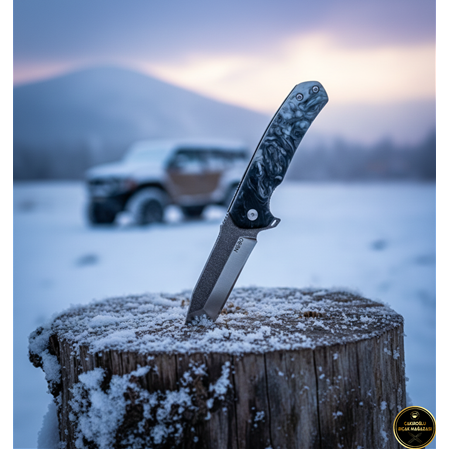 El Yapımı Sınırlı Sayıda Özel Üretim N690 Böhler Çelik, Epoksi Kabzeli Kilitli Kamp Çakısı Ckr846-03