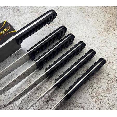 EL YAPIMI ÖZEL ACERİNOX 4116 PASLANMAZ ÇELİK COMPACT KABZE 6’LI PROFESYONEL BIÇAK SETİ KOD:CKR745-07