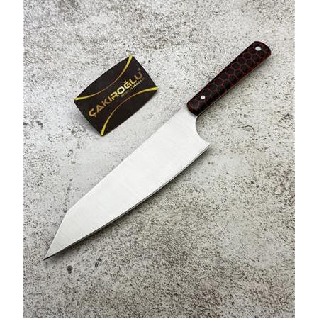 EL YAPIMI YERLİ ÜRETİM SANTOKU MODEL EPOKSİ PETEK KABZELİ PROFESYONEL ŞEF AŞÇI BIÇAĞI KOD:CKR796-04