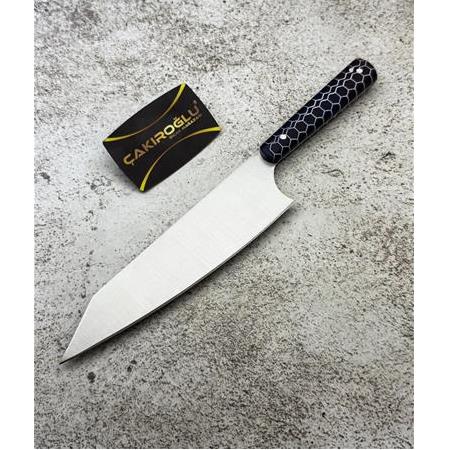 EL YAPIMI YERLİ ÜRETİM SANTOKU MODEL EPOKSİ PETEK KABZELİ PROFESYONEL ŞEF AŞÇI BIÇAĞI KOD:CKR796-06