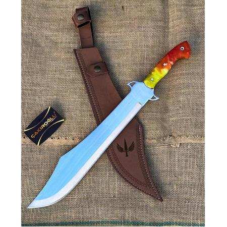 EL YAPIMI YERLİ ÖZEL TASARIM MODEL EPOKSİ KEHRİBAR KABZELİ ABBAS, SALLAMA (PALA) KOD:CKR125-04