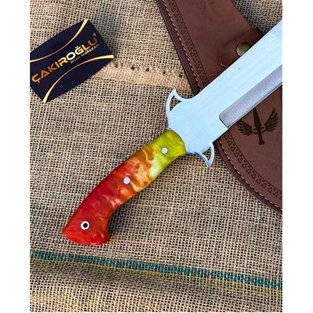 EL YAPIMI YERLİ ÖZEL TASARIM MODEL EPOKSİ KEHRİBAR KABZELİ ABBAS, SALLAMA (PALA) KOD:CKR125-04