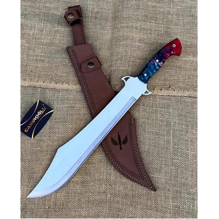 EL YAPIMI YERLİ ÖZEL TASARIM MODEL EPOKSİ KEHRİBAR KABZELİ ABBAS, SALLAMA (PALA) KOD:CKR125-05