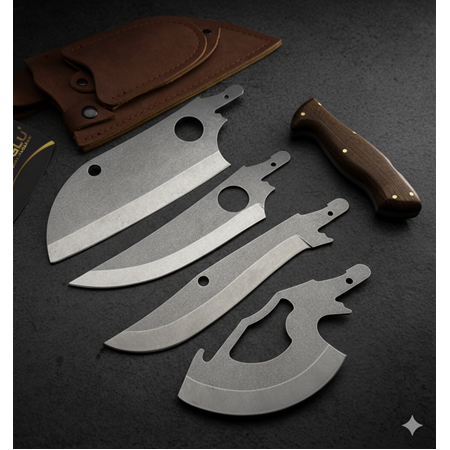 El Yapımı Tamamen Yerli Üretim Tek Deri Kılıfta 4’ü Bir Arada Sök Tak Avcı Av Kamp Seti