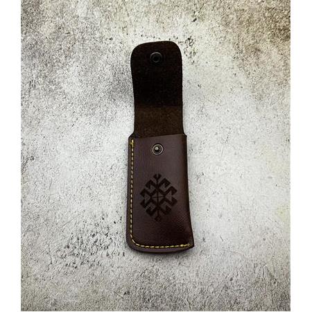 EL DİKİMİ TABA KAHVERENGİ ORİJİNAL DERİ ÇAKI KILIFI KOD:CKR597