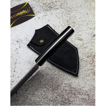 EL YAPIMI YERLİ ÜRETİM 4116 PASLANMAZ ÇELİK VE MİKA (PLEKSİGLAS) KABZELİ ALMAZAN KOD:CKR747