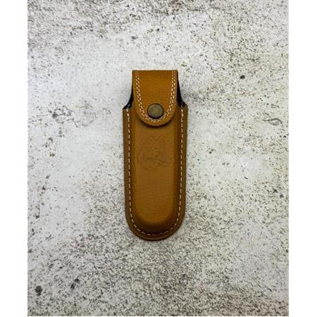 TAMAMEN ORİJİNAL EL DİKİMİ DERİ KURT BASKILI KEMERE TAKILABİLİR NO:3 ÇAKI KILIFI KOD:KLF100-03