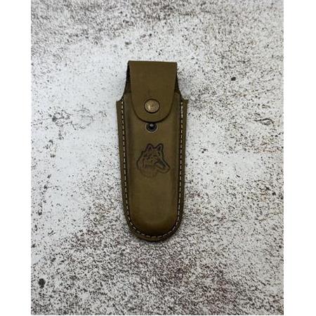 TAMAMEN ORİJİNAL EL DİKİMİ DERİ KURT BASKILI KEMERE TAKILABİLİR NO:4 ÇAKI KILIFI KOD:KLF100-03