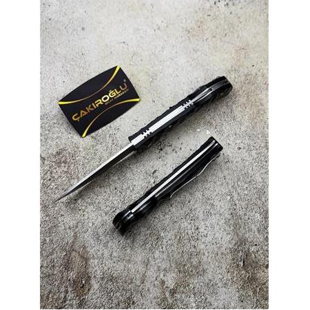 EL YAPIMI N690 PASLANMAZ ÇELİK, COMPACT KABZELİ VE KİLİT MEKANİZMALI AV KAMP ÇAKISI KOD:CKR605-05