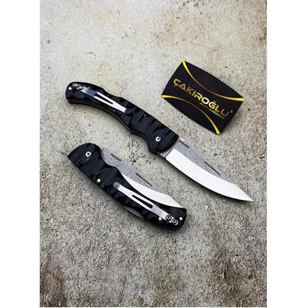EL YAPIMI N690 PASLANMAZ ÇELİK, COMPACT KABZELİ VE KİLİT MEKANİZMALI AV KAMP ÇAKISI KOD:CKR605-05