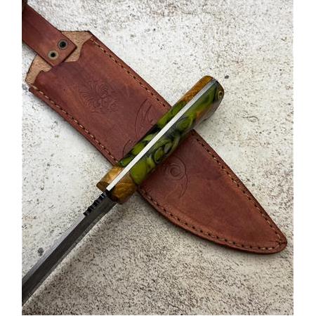 EL YAPIMI DÖVME ÇELİK EPOKSİ KABZELİ AĞIR HİZMET BIÇAĞI (SALLAMA) KOD:3027-03