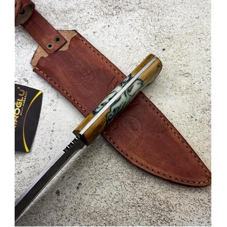 EL YAPIMI DÖVME ÇELİK EPOKSİ KABZELİ AĞIR HİZMET BIÇAĞI (SALLAMA) KOD:3027-04