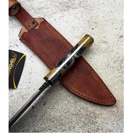 EL YAPIMI DÖVME ÇELİK EPOKSİ KABZELİ AĞIR HİZMET BIÇAĞI (SALLAMA) KOD:3027-06